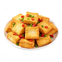金黄炸豆腐香辣美食