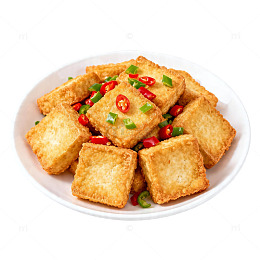 金黄炸豆腐美食片