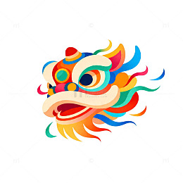 多彩中国龙艺术图案标志设计