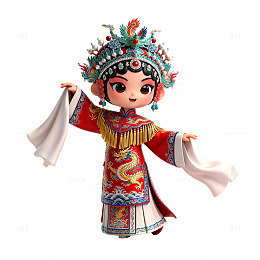 凤冠花旦元素龙纹手办