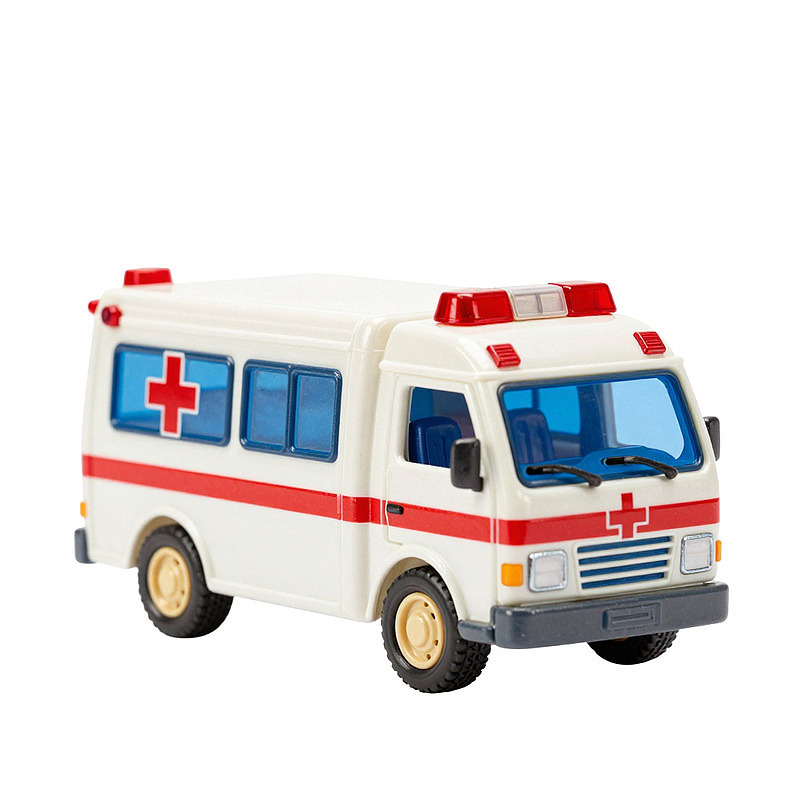 白色救护车模型车图片