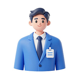 蓝色西装男士卡通形象