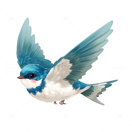 蓝羽奇幻飞翔的精灵