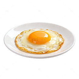 简约盘装煎蛋美食插画