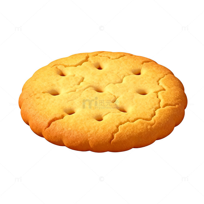 卡通风格金黄色饼干美食插图