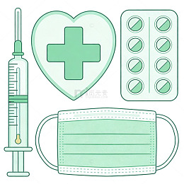 医疗健康卡通扁平