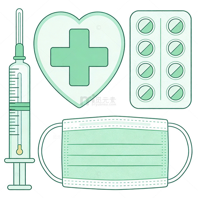 医疗健康卡通扁平