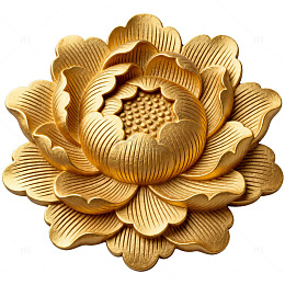 金色莲花木雕装饰挂件
