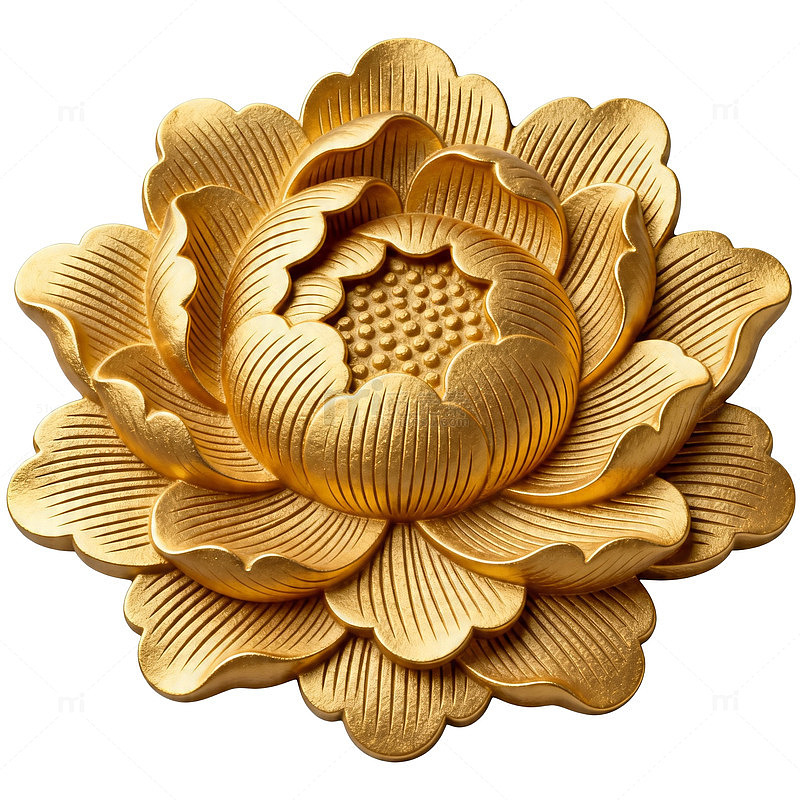 金色莲花木雕装饰挂件