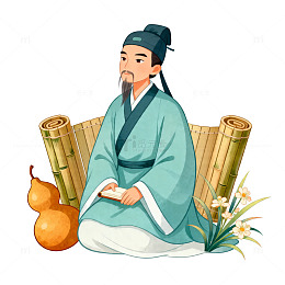 古风文人插画素材