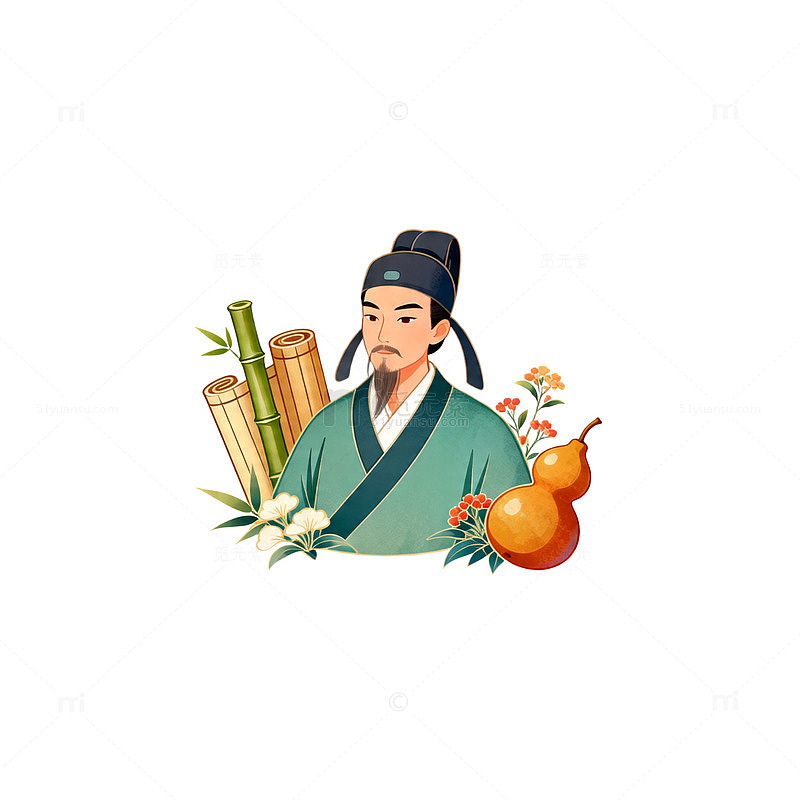 古风文人插画设计素材