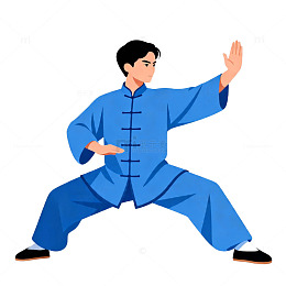 太极拳传统武术矢量插画