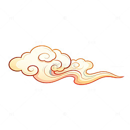 云纹彩焰插画元素