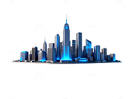 未来都市科技感城市天际线