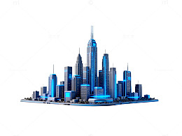 未来都市高科技建筑模型