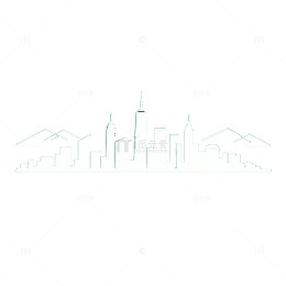 城市剪影绿色背景图案