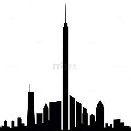 城市高楼剪影图标素材