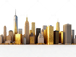 金色都市建筑群模型