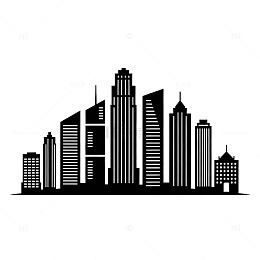 简约城市天际线剪影矢量素材