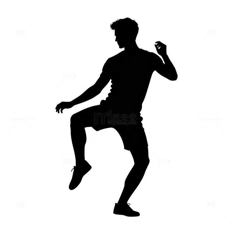 动感剪影人物舞蹈动作设计素材