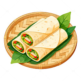 卡通风玉米卷美食插画素材