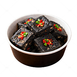 黑色美食碗装小吃