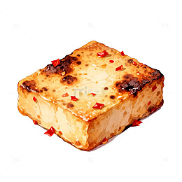 美食插画烤豆腐