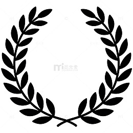 简约月桂花环矢量图案