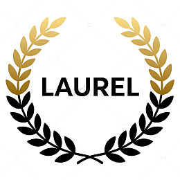 金色月桂花环标志设计