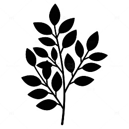 简约树枝剪影图案设计素材