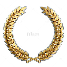 金色月桂花环图案