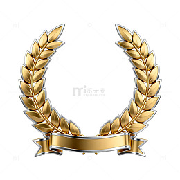金色荣耀花环奖章设计素材