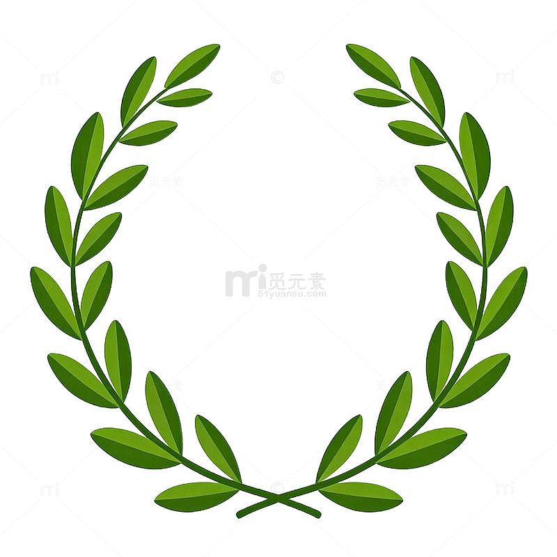 绿色橄榄枝花环图案
