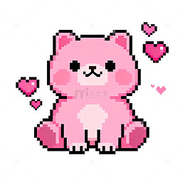 像素风可爱小猫卡通形象设计素材