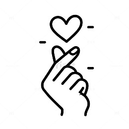 简约爱心手势插画