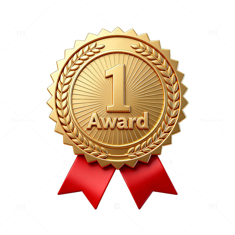 金色奖章获奖标志