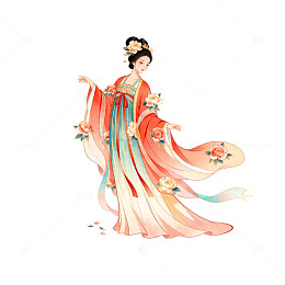 古典汉服美人插画设计素材