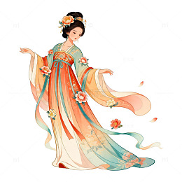 古风仕女插画设计素材