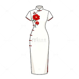 旗袍插画设计素材