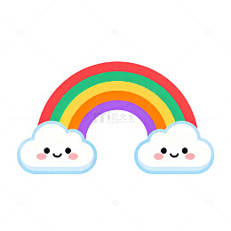 彩虹云朵卡通贴纸