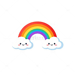 卡通彩虹云朵图案设计元素