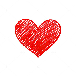 手绘红心情感表达矢量图