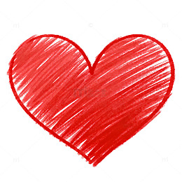 手绘红色心形插画