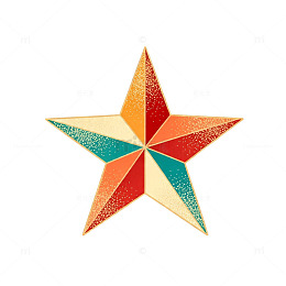 彩色五角星图案设计元素