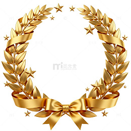 金色桂冠荣耀装饰图案