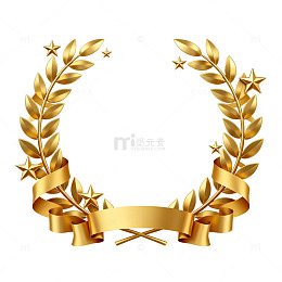 金色荣耀花环设计元素