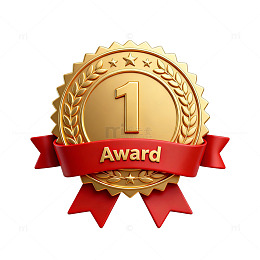 金色奖杯奖励徽章