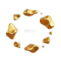 金色液体滴落效果素材