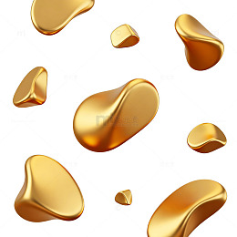 金色金块漂浮素材