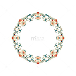 传统花纹圆形装饰图案